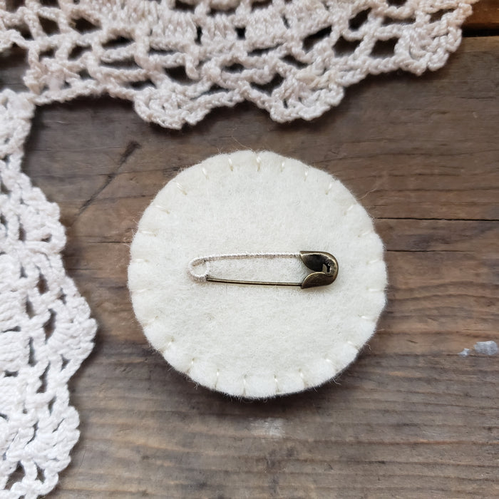 Embroidered Floral Fawn Brooch