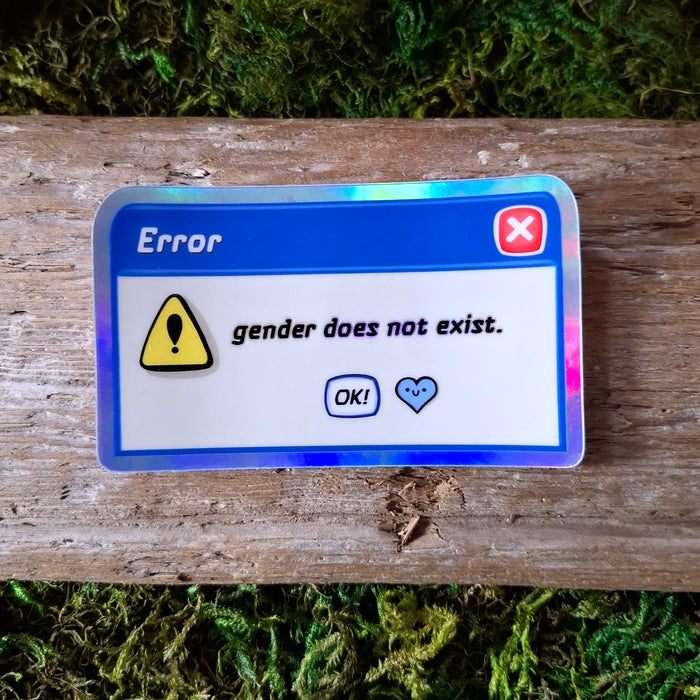 "Error: Gender Does Not Exist" Holographic Vinyl Sticker