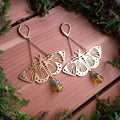 Evergreen Butterfly Brass Earrings