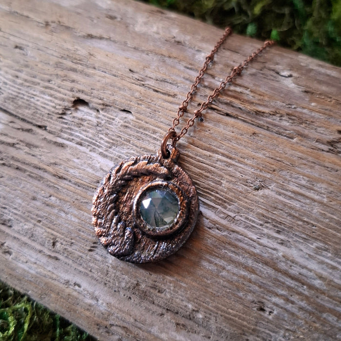 Faceted Moss Agate Fern Necklace