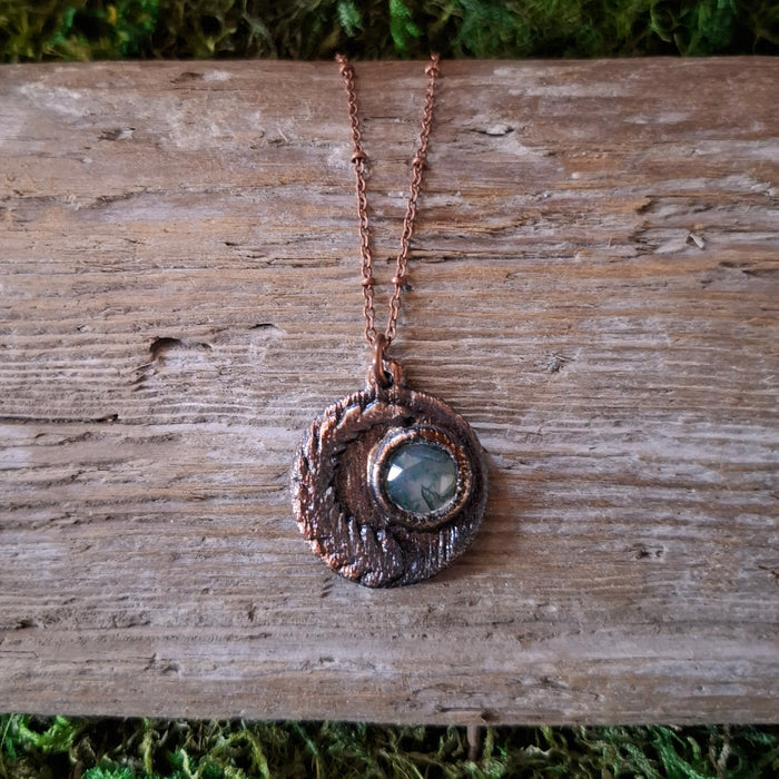 Faceted Moss Agate Fern Necklace
