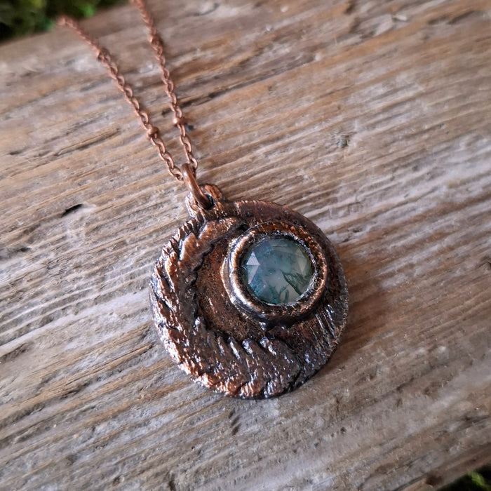 Faceted Moss Agate Fern Necklace
