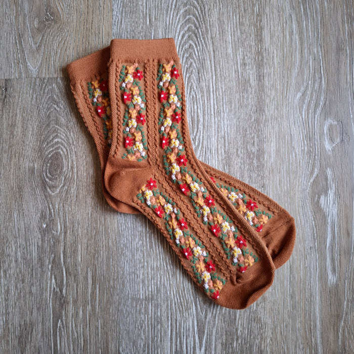 Floral Stripe Socks