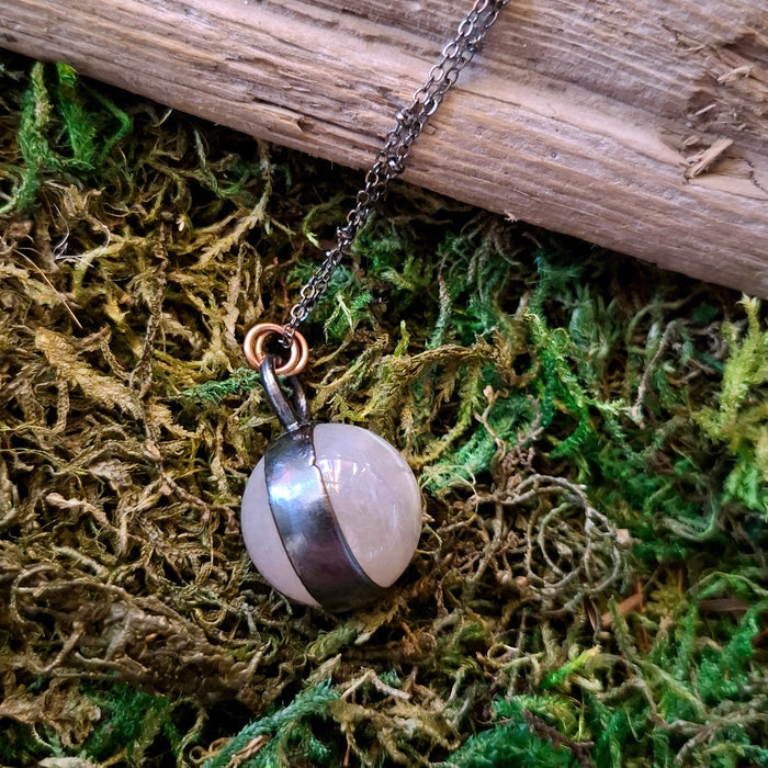 Flower Agate Sphere Pendant