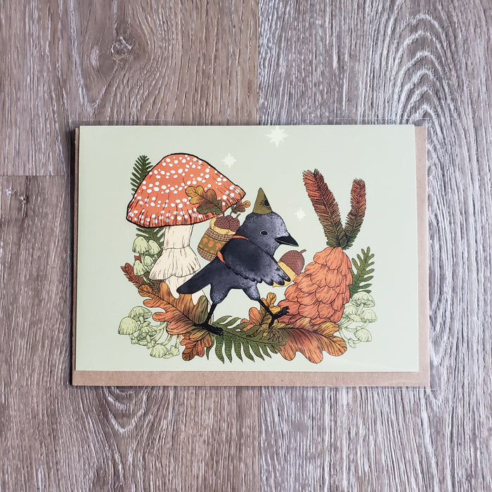 Forager Raven Greeting Card