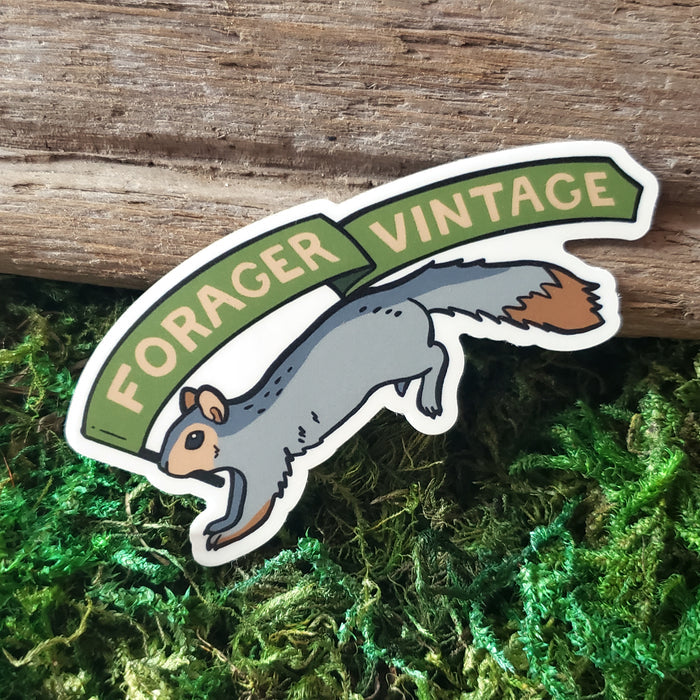 "Forager Vintage" Squirrel Vinyl Sticker