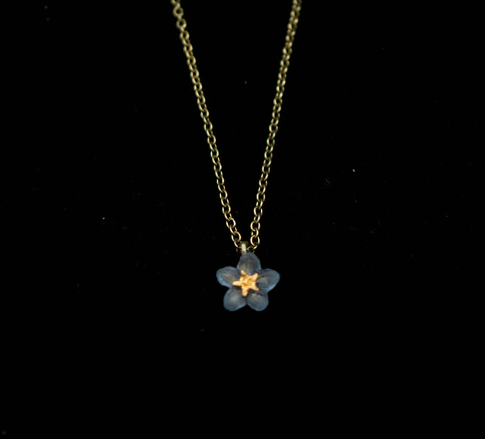 Forget Me Not Single Flower Pendant - 16" Adj.