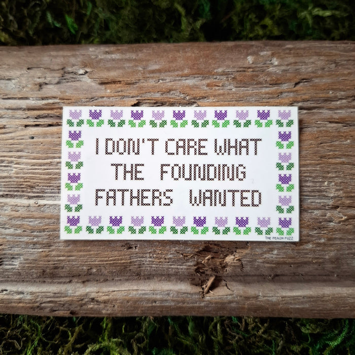 "Founding Fathers" Cross Stitch Sticker