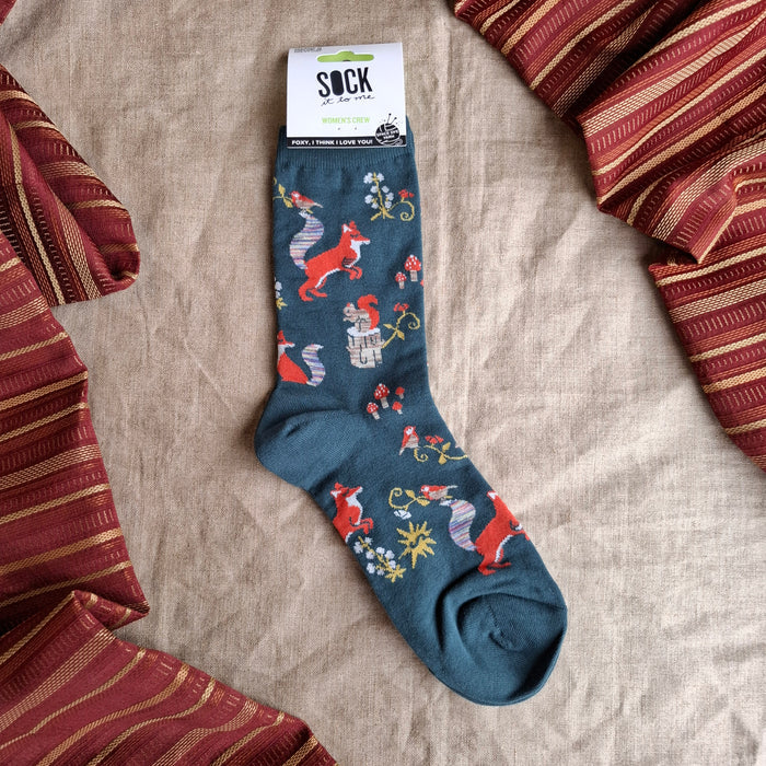 Foxy Woodland Crew Socks