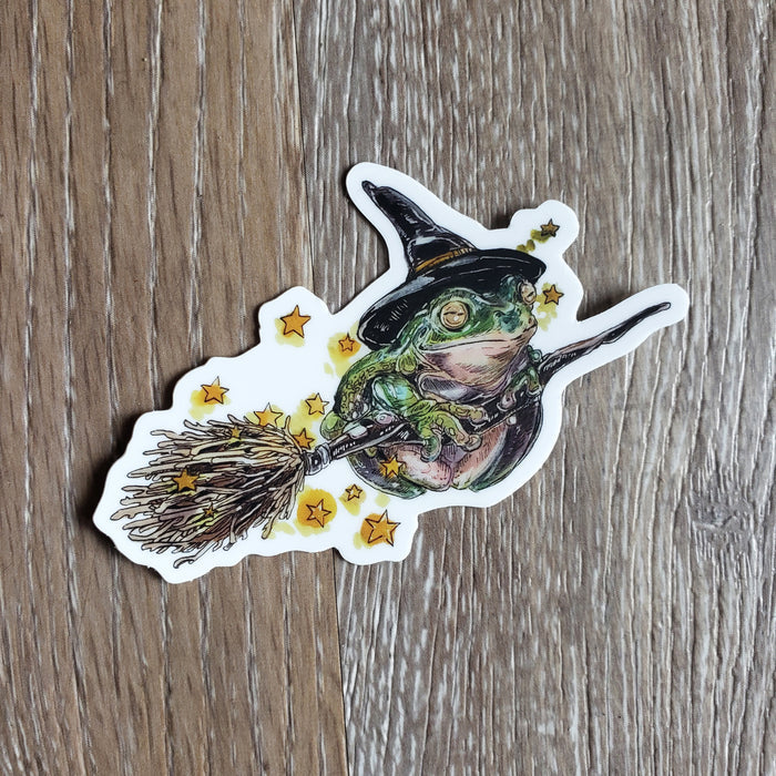 Frog Witch Vinyl Sticker