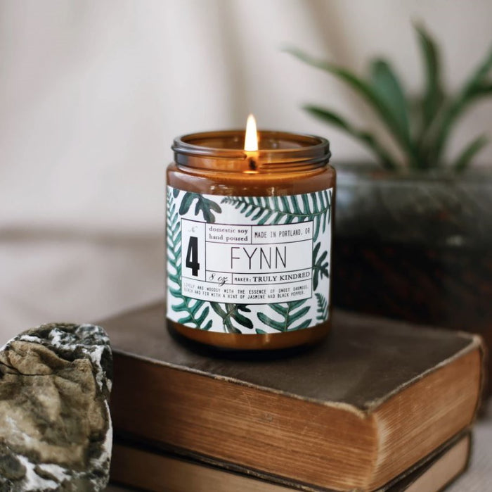 "Fynn" Birch, Oakmoss, and Fir 8oz. Soy Candle