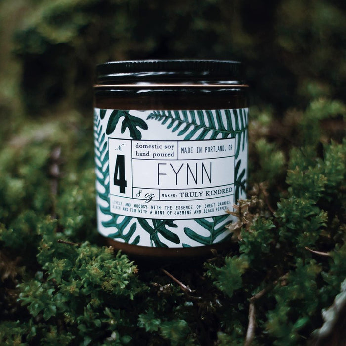 "Fynn" Birch, Oakmoss, and Fir 8oz. Soy Candle