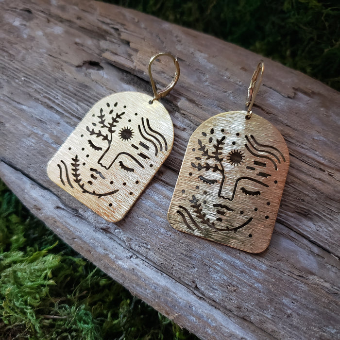 Gaia Brass Earrings