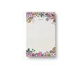 Floral notepad with decorative border on a white background