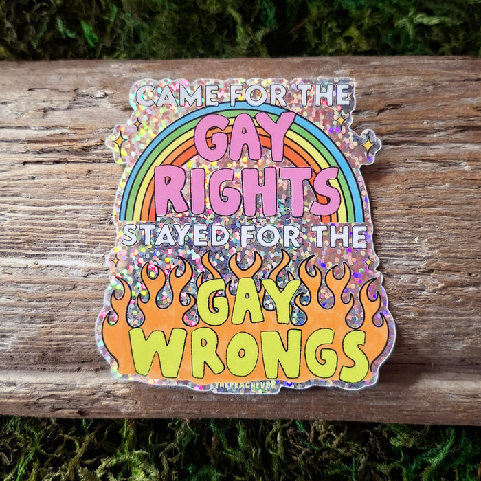 "Gay Wrongs" Glitter Sticker