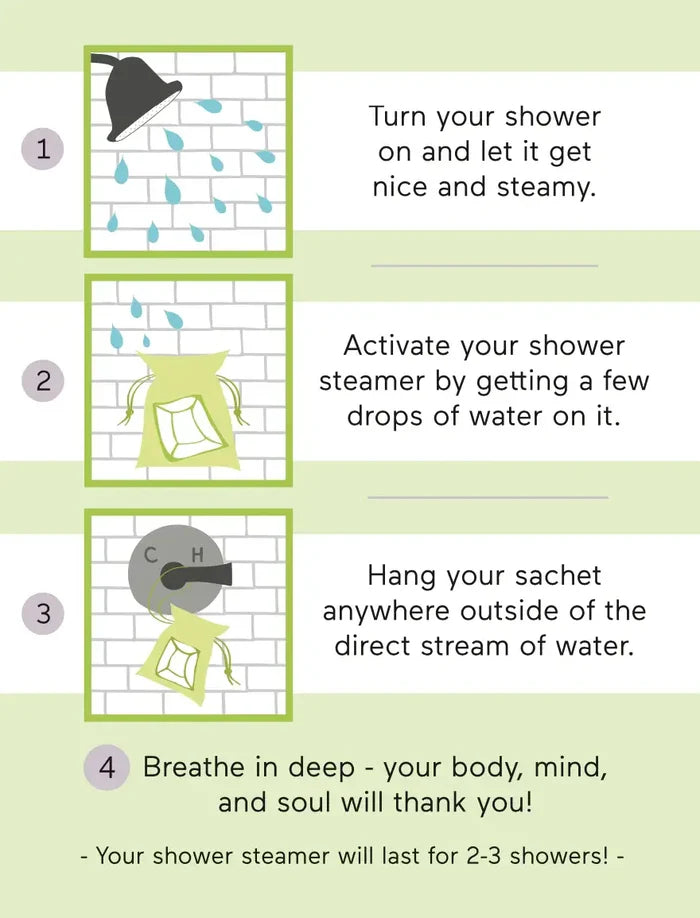 instructions for using shower steamer
