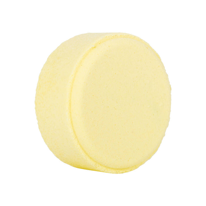 yellow shower steamer against a white background