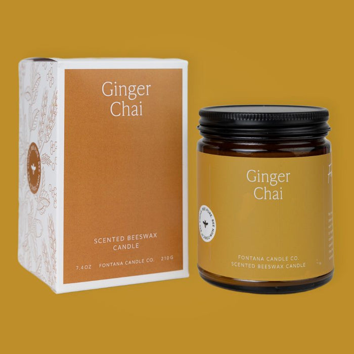 Ginger Chai Essential Oil Beeswax Jar Candle