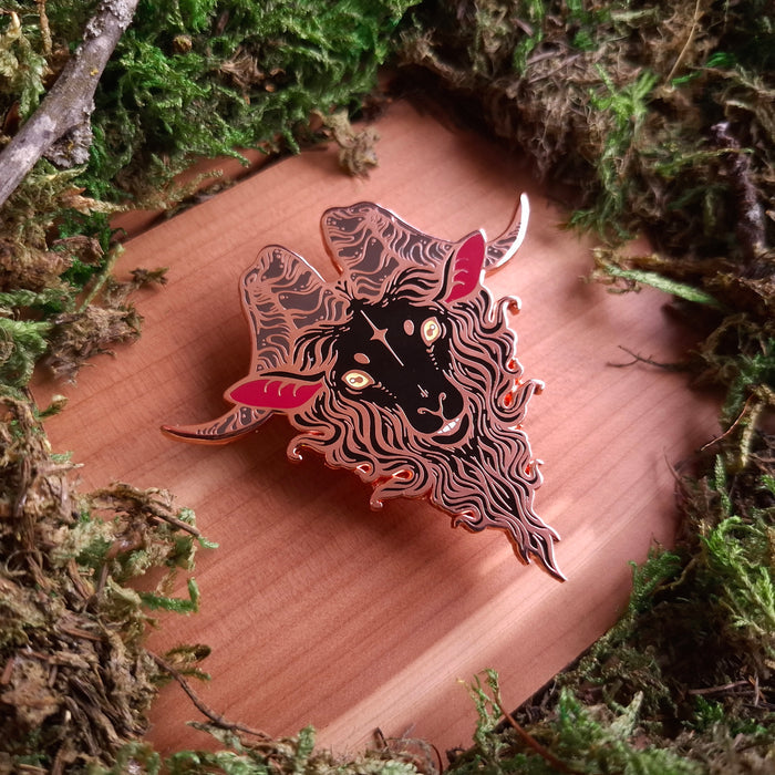 Goat Head Enamel Pin
