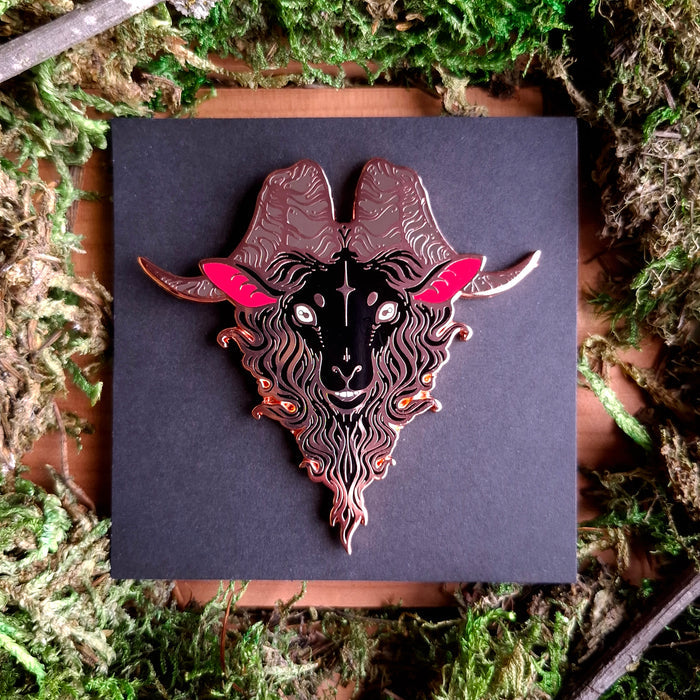 Goat Head Enamel Pin