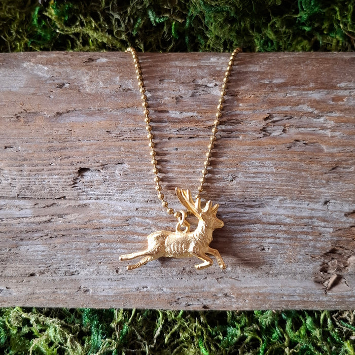 Gold Stag Necklace