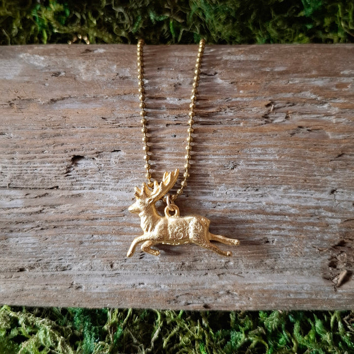 Gold Stag Necklace