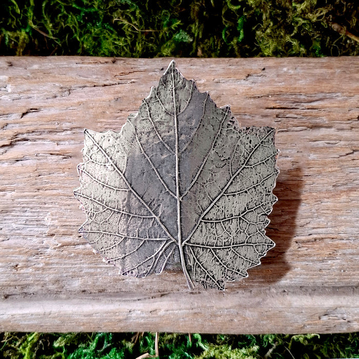 Grape Leaf Pewter Hair Barrette