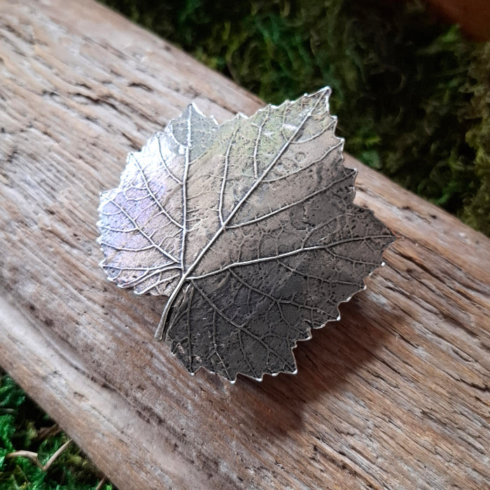 Grape Leaf Pewter Hair Barrette
