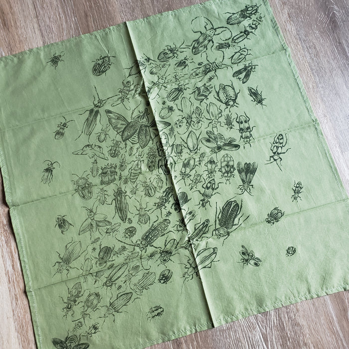 Green Beetle Print Bandana