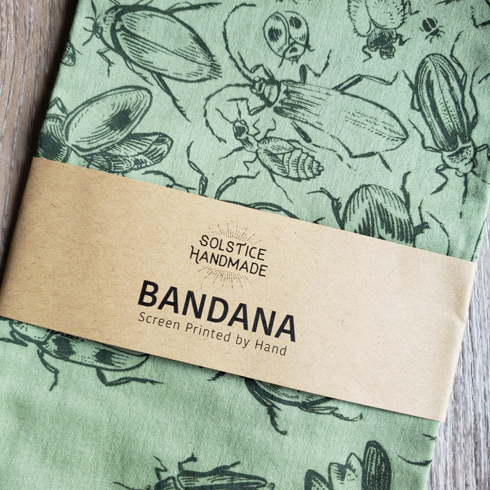Green Beetle Print Bandana