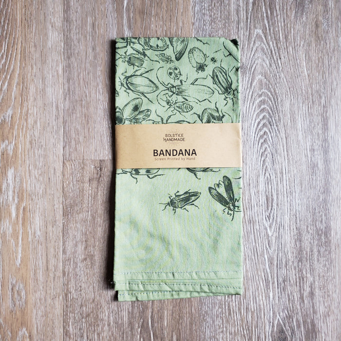Green Beetle Print Bandana