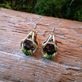 Green & Gold D20 Dice Chainmail Earrings