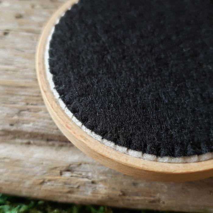 Hand-Embroidered Crow & Floral Hoop Ornament