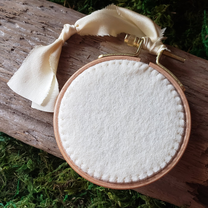Hand-Embroidered Mouse & Mushroom Hoop Ornament