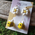 Hand Felted Chunky Bumble Bee Earrings