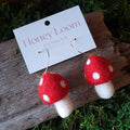 Hand Felted Chunky Mushroom Earrings