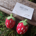 Hand Felted Chunky Strawberry Earrings