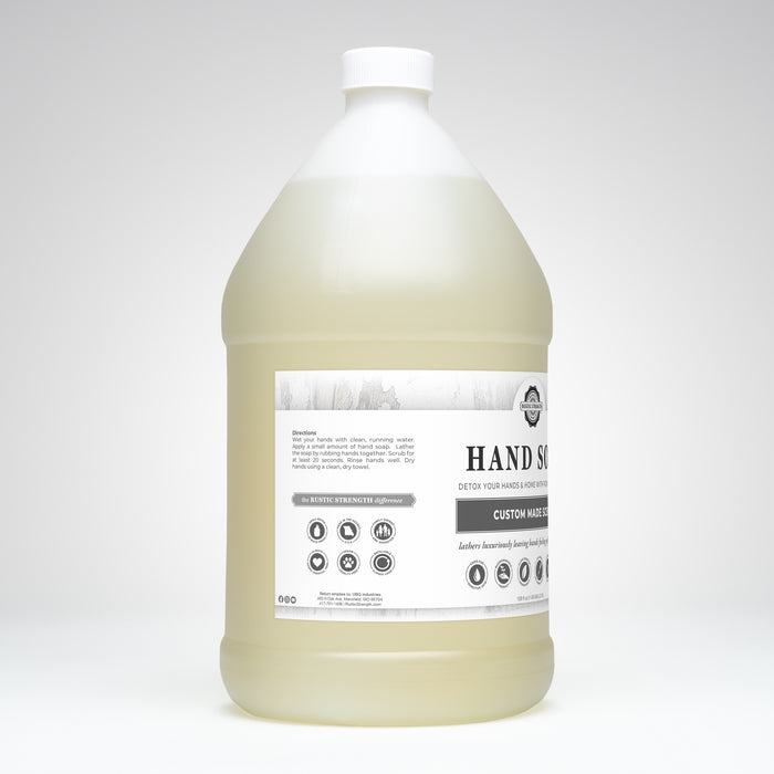 Rustic Strength,Hand Soap, 128 oz Plastic, Custom Made Scent