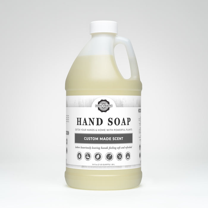 Rustic Strength, Hand Soap, 64 oz Plastic, Custom Made Scent