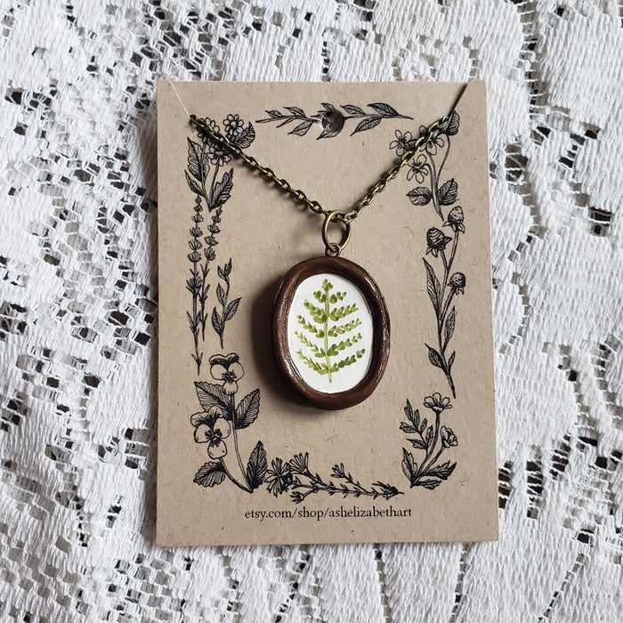 Handmade Framed Fern Pendant