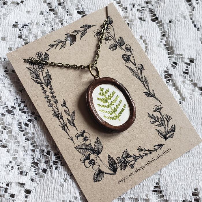 Handmade Framed Fern Pendant