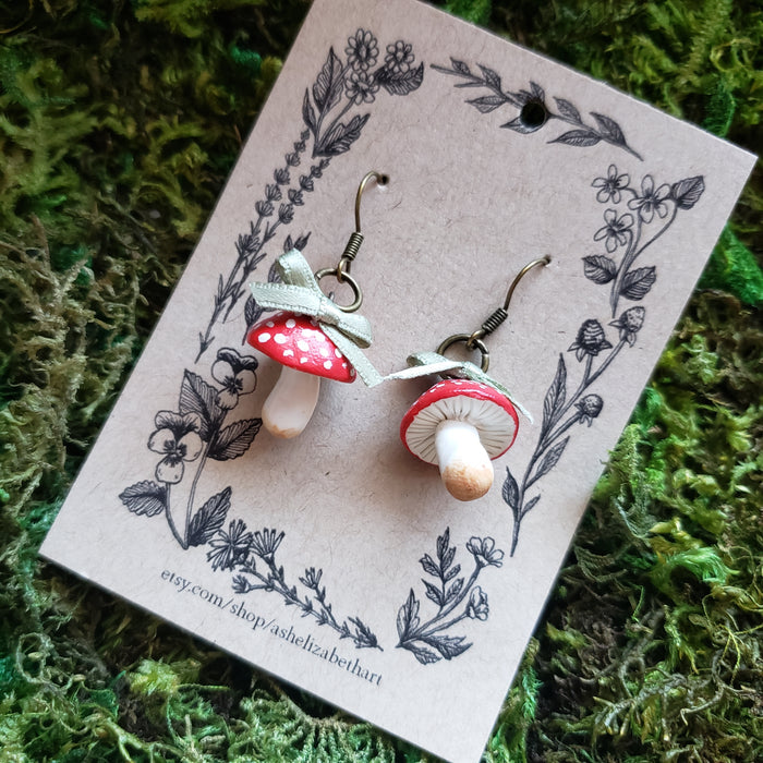 Handmade Mushroom Earrings