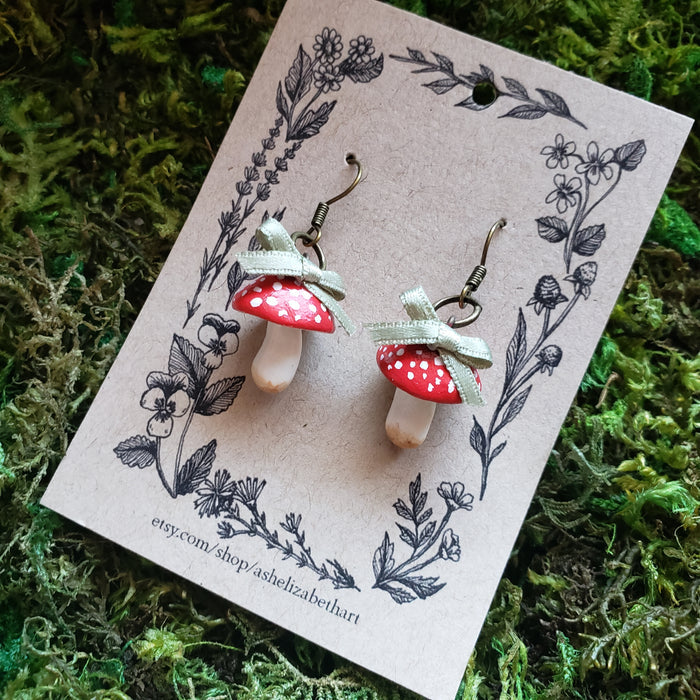 Handmade Mushroom Earrings