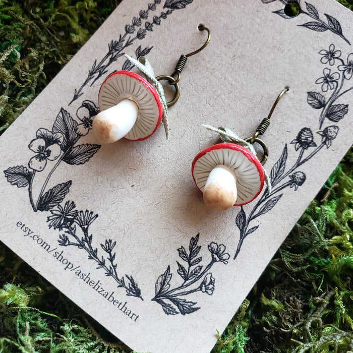 Handmade Mushroom Earrings