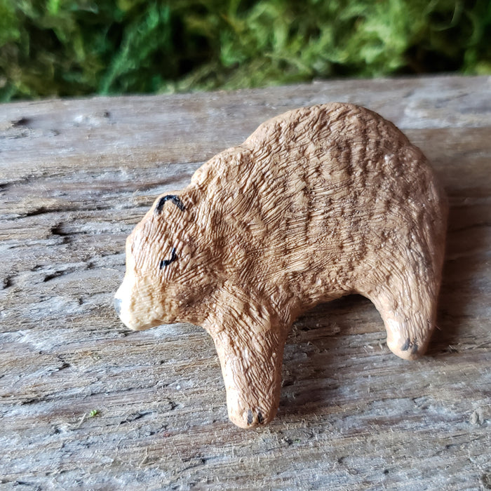Handmade Woodland Bear Brooch
