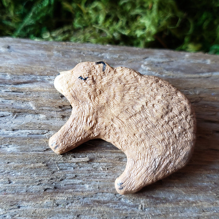 Handmade Woodland Bear Brooch