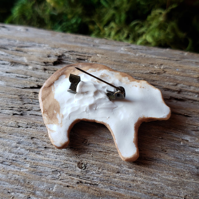 Handmade Woodland Bear Brooch
