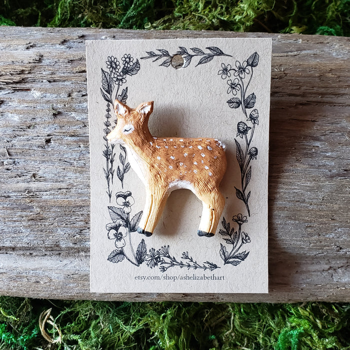 Handmade Woodland Fawn Brooch