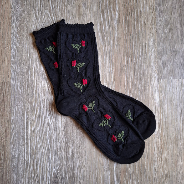 Hearts and Roses Socks