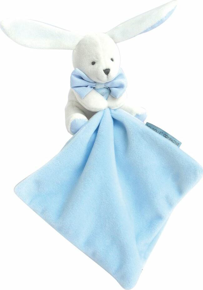 Doudou et Compagnie Hello Baby Blanket with Plush Stuffed Animal Bunny